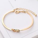 Schleifenarmband mit tschechischem Kristall, gold/mehrfarbig