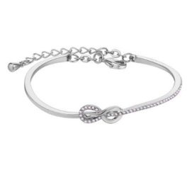   Schleifenarmband mit tschechischem Kristall, Rhodium/Hellrosa