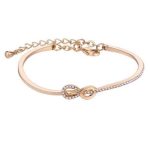 Schleifenarmband mit tschechischem Kristall, Gold/Hellrosa