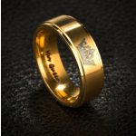 Damen-Ehering aus Edelstahl mit der Aufschrift „His Queen“, goldfarben, Größe 10