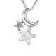 Halskette mit Mond-Stern-Anhänger, verziert mit Swarovski-Kristallen, Kristall