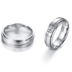 Herren-Ehering aus Edelstahl mit geometrischem Muster, Größe 9