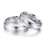 Herren-Ehering aus Edelstahl mit geometrischem Muster, Größe 12