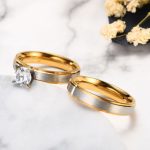 Damen-Ehering aus Edelstahl mit Zirkonkristall, Größe 8