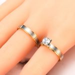 Herren-Ehering aus Edelstahl mit goldenen Ringen, Größe 8