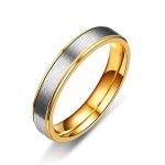 Herren-Ehering aus Edelstahl mit goldenen Ringen, Größe 9