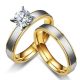 Herren-Ehering aus Edelstahl mit goldenen Ringen, Größe 11