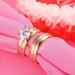 Herren-Ehering aus Edelstahl mit Vergoldung, Größe 10