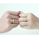 Damen-Ehering aus Edelstahl mit Vergoldung, Zirkonkristall, Größe 8