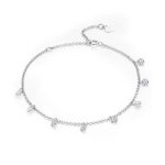 Ezüst karkötő cirkóniumkristály fityegőkkel