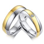 Herren-Ehering aus Edelstahl mit vergoldetem Ring, Größe 9