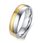 Herren-Ehering aus Edelstahl mit vergoldetem Ring, Größe 11