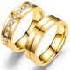 Damen-Ehering aus Edelstahl mit Zirkonkristall, Gold, Größe 7