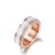 Damenring aus Edelstahl, mit Keramikeinsatz, Roségold, Größe 8