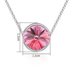 Halskette verziert mit runden Swarovski-Kristallen, rosa