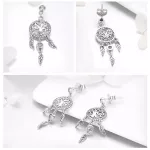 Ezüst fülbevaló, álomfogó