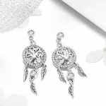 Ezüst fülbevaló, álomfogó