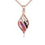 Halskette mit tropfenförmigem Anhänger, tschechischer Kristall, mehrfarbig
