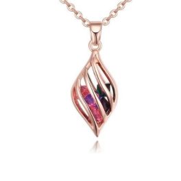   Halskette mit tropfenförmigem Anhänger, tschechischer Kristall, mehrfarbig