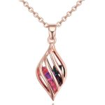 Halskette mit tropfenförmigem Anhänger, tschechischer Kristall, mehrfarbig