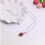 Halskette mit tropfenförmigem Anhänger, tschechischer Kristall, rot