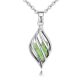 Halskette in Tropfenform mit einem tschechischen Kristallanhänger, Peridot