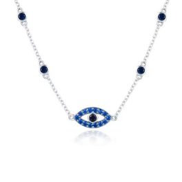 Ezüst lánc kék szemmel
