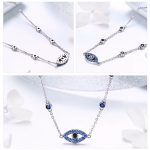 Ezüst lánc kék szemmel