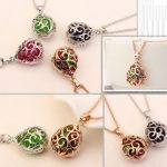 Halskette mit tropfenförmigem Anhänger, tschechischer Kristall, mehrfarbig