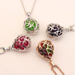 Halskette mit tropfenförmigem Anhänger, tschechischer Kristall, mehrfarbig