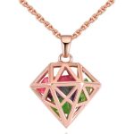 Halskette mit Diamantkristallanhänger, tschechischer Kristall, mehrfarbig