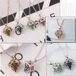 Halskette mit Diamantkristallanhänger, tschechischer Kristall, mehrfarbig