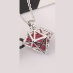 Halskette mit Diamantkristallanhänger, tschechischer Kristall, rosa