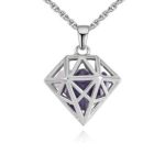 Halskette mit Anhänger in Form eines Diamantkristalls, tschechischer Kristall, Tansanit