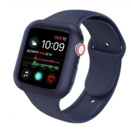   Apple Watch Armbandgehäuse, Silikon, 42 mm, M, L, dunkelblau
