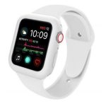 Apple Watch Armband mit Gehäuse, Silikon, 38 mm, M, L, weiß