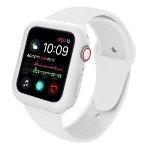 Apple Watch Armband mit Gehäuse, Silikon, 40 mm, S, M, weiß