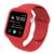 Apple Watch Armband mit Gehäuse, Silikon, 44 mm, M, L, rot