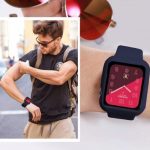 Apple Watch Armband mit Gehäuse, Silikon, 44 mm, M, L, dunkelblau