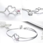 Silberarmband mit zwei Herzen