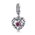  Silberner Herzanhänger mit Zirkonkristall, lila