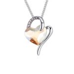 Halskette mit Herzanhänger verziert mit eleganten Swarovski-Kristallen, Gold