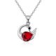 Halskette mit Schwanenanhänger, verziert mit Swarovski-Kristallen, rot