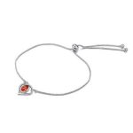 Armband mit Herz, verziert mit Swarovski-Kristallen, rot