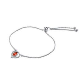 Armband mit Herz, verziert mit Swarovski-Kristallen, rot