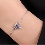 Armband mit Herz, verziert mit Swarovski-Kristallen, Tansanit