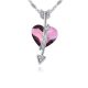 Halskette mit Pfeil-Herz-Anhänger, verziert mit Swarovski-Kristallen, rosa