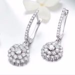 Ezüst fülbevaló, virág