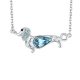 Halskette mit Hundeanhänger, verziert mit Swarovski-Kristallen, Aquamarin