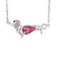Halskette mit Hundeanhänger, verziert mit Swarovski-Kristallen, rosa